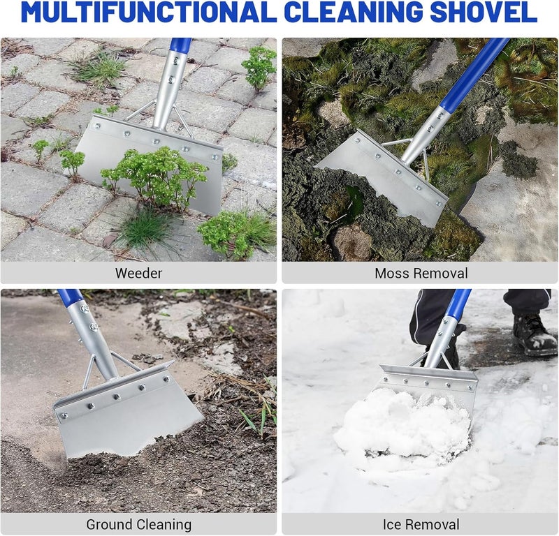 SILKPE Heavy Duty Snow Shovel with 52" Adjustable Handle - Multifunctional Ice Scraper & Garden Tool, Steel Blade for Snow Removal, Driveway & Sidewalk Cleaning - Ergonomic Design (All Seasons) - Image 5